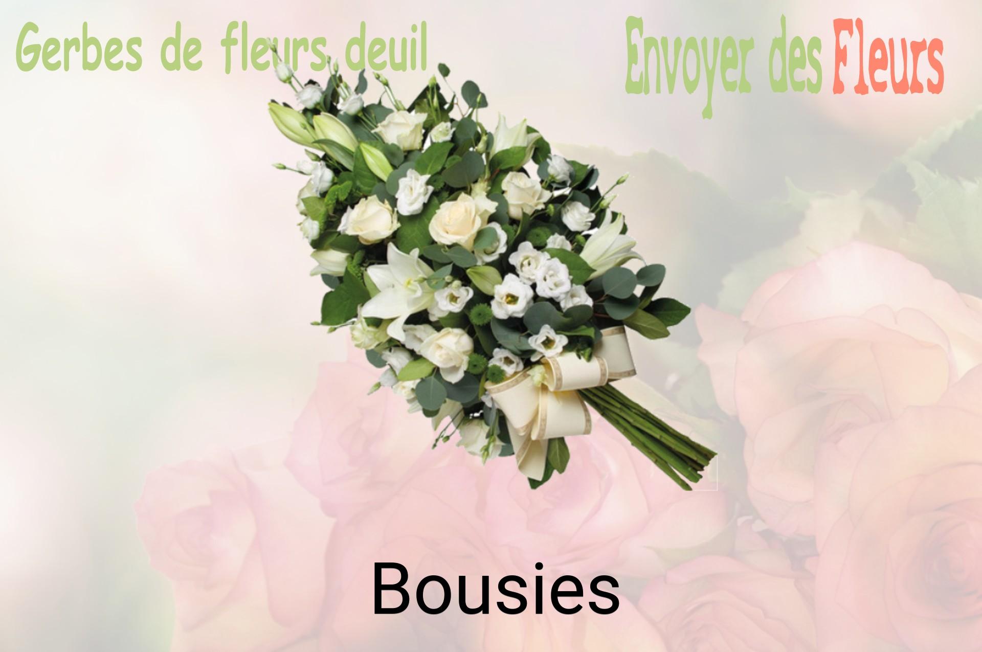 Gerbe de fleurs de deuil livrée à Bousies